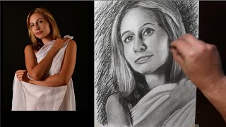 portrait sketch demonstration charcoal drawing for beginners