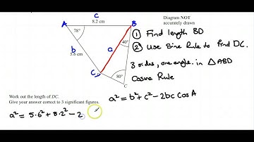 June 2012 Unit 3 Edexcel Higher Q18 Sine and Cosine Rule
