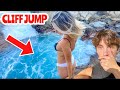 My Girlfriend Did This....*Cliff Jump Dares*