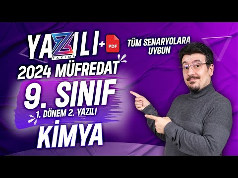 9.sınıf kimya 1.dönem 2.yazılı Sınavı | 2023-2024 Güncel Yazılı Formatı📂PDF