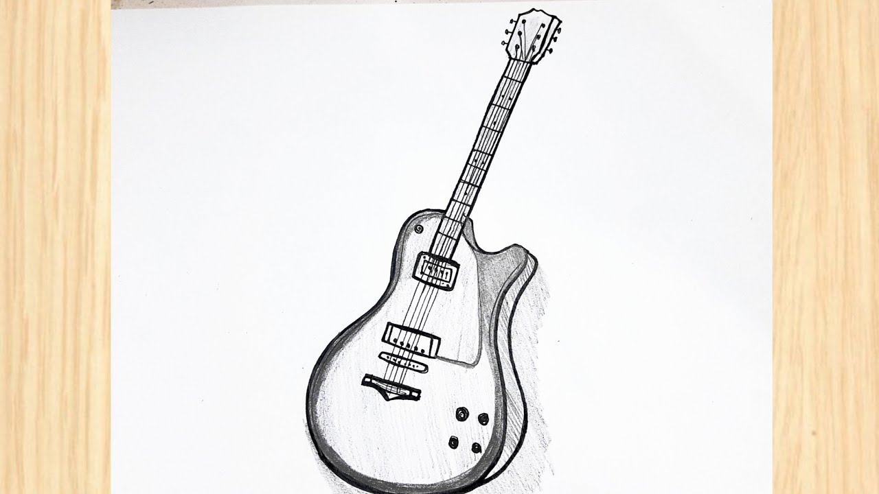 How To Draw A Guitar | Easy Guitar Drawing Step-by-Step - YouTube