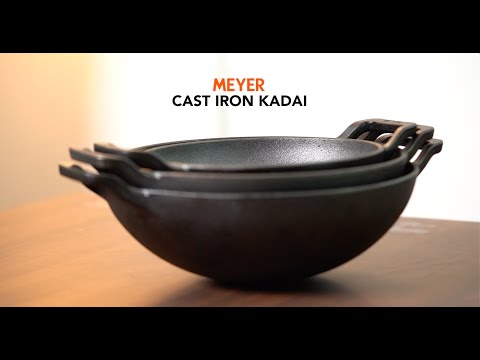 Meyer Pre Seasoned Cast Iron 24cm Deep Kadai — BasicBrowns