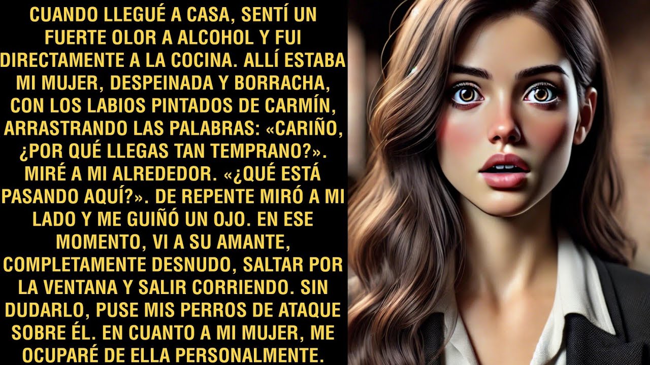 Cuando llegué a casa, sentí un fuerte olor a alcohol e inmediatamente fui a la cocina...