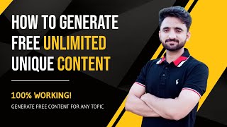How To Generate Free Unlimited Unique Content In Just 60 Seconds | Xero Stuff