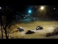 6 тракторів чистять дорогу вночі після снігопаду по вул. Європейська (Фрунзе) в Полтаві