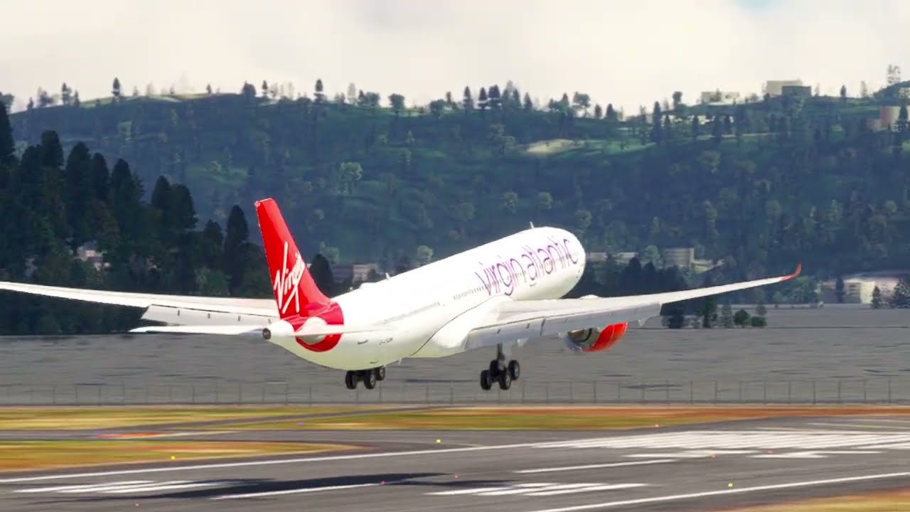 Virgin Aclantic Airbus A330 Smooth Tekeoff Amazing Pilot Skill