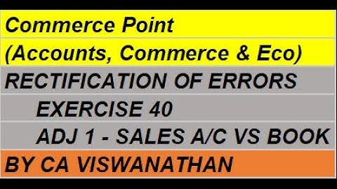 Exercise 40Adj 1Rectification of Errors. TS Reddy A Murthy. #bcomaccounting #rectificationoferrors