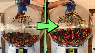 Putting 10,000 Gumballs In Our GIANT Gumball Machine