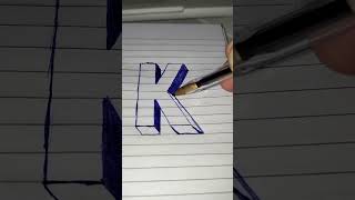 Letra K na visão 3D com caneta BIC - Letter K in 3D view with a BIC pen - La letra K en vista 3D