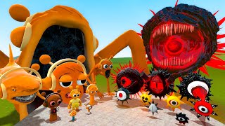 All Phases Of Oren Orange Sprunki Vs All Phases Of Horror Mr Sun Sprunki In Garrys Mod