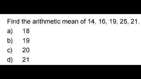 Arithmetic Mean - Statistics - #cafoundation - Quantitative Aptitude - MCQ 1