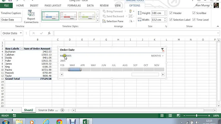 Using the Timeline Slicer in Excel 2013