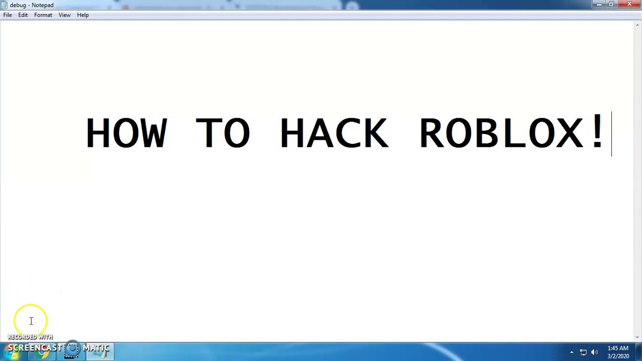 How To Hack Roblox With Notepad