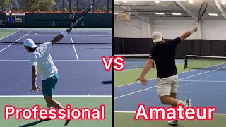 Pro vs Amateur One Handed Backhand Comparison (Tennis Technique Explained)