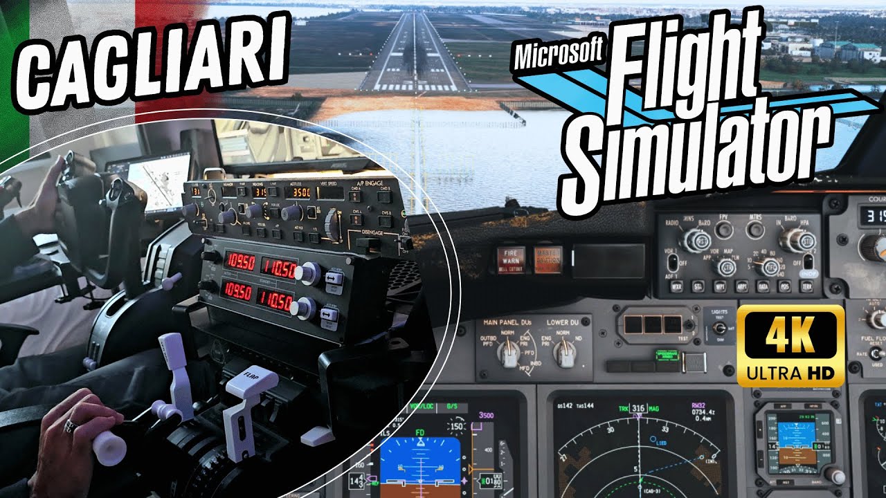 Flight Simulator [4K] BeyondATC +Traffic | Stunning Approach Cagliari | PMDG BOEING 737-800
