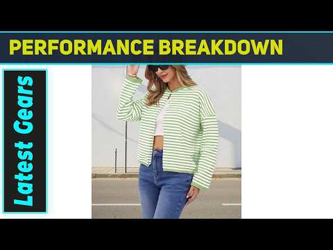 Womens Striped Cardigans Lightweight Casual Button Up Sweaters – Best Fall Knit Cardigan