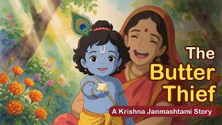 The Butter Thief 🧈 A Krishna Janmashtami Story for Kids | 1-Minute Bedtime Story