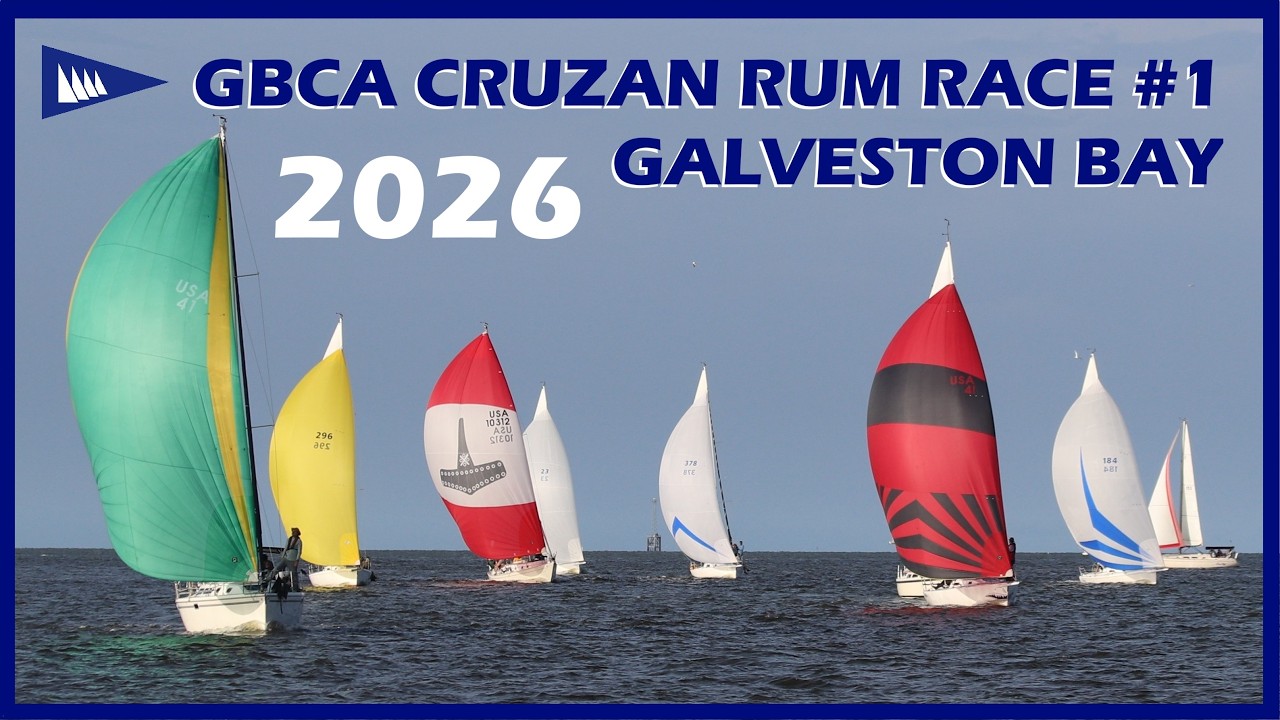 ⁣Sailboat Racing on Galveston Bay 2026 GBCA Cruzan Rum Race No. 1