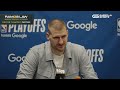 INSIDE THE MEDIA ROOM: Nikola Jokic meets the media after a 113-96 loss #milehighplayoffs #denver