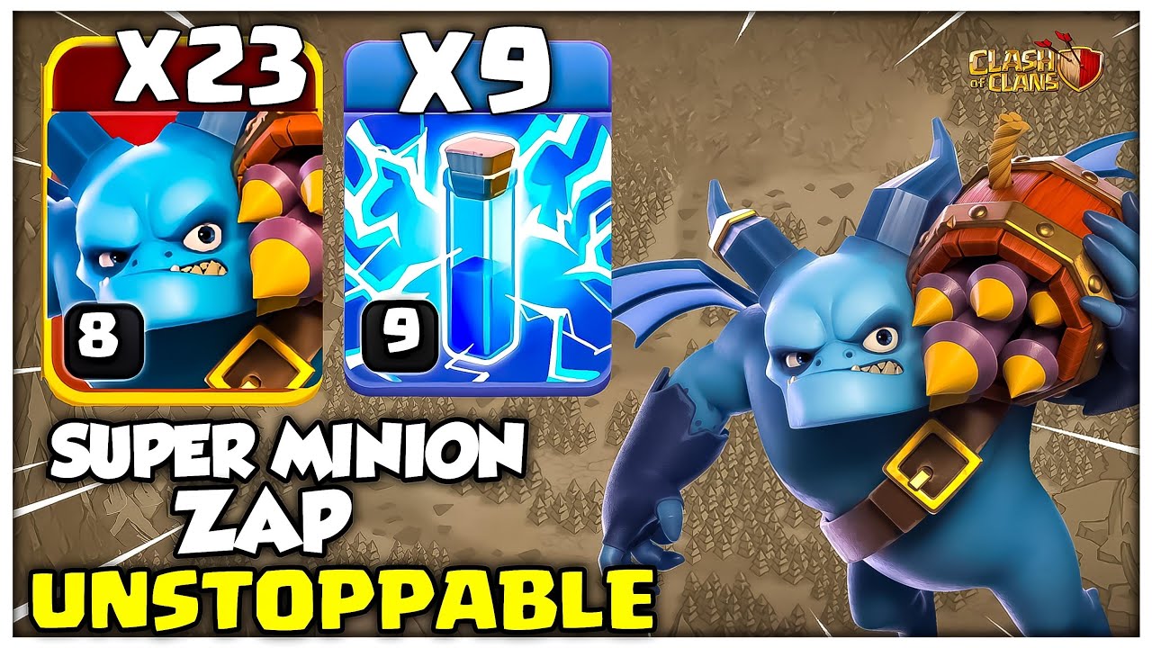 Th12 Super Minion Attack With 9 Zap Spell | Best TH12 3 Star Air Attack Strategy | Clash of Clans