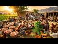 Amazing Village Life | Feeding Thousands of Chickens in Green Fields 🐔
