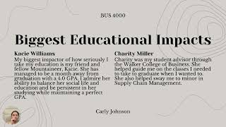 BUS 4000  E-Portfolio - Carly Johnson