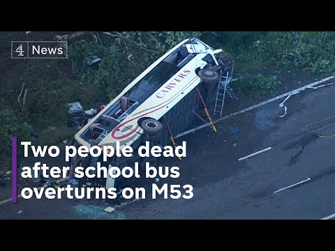 14-year-old girl and driver killed after school bus overturns on m53