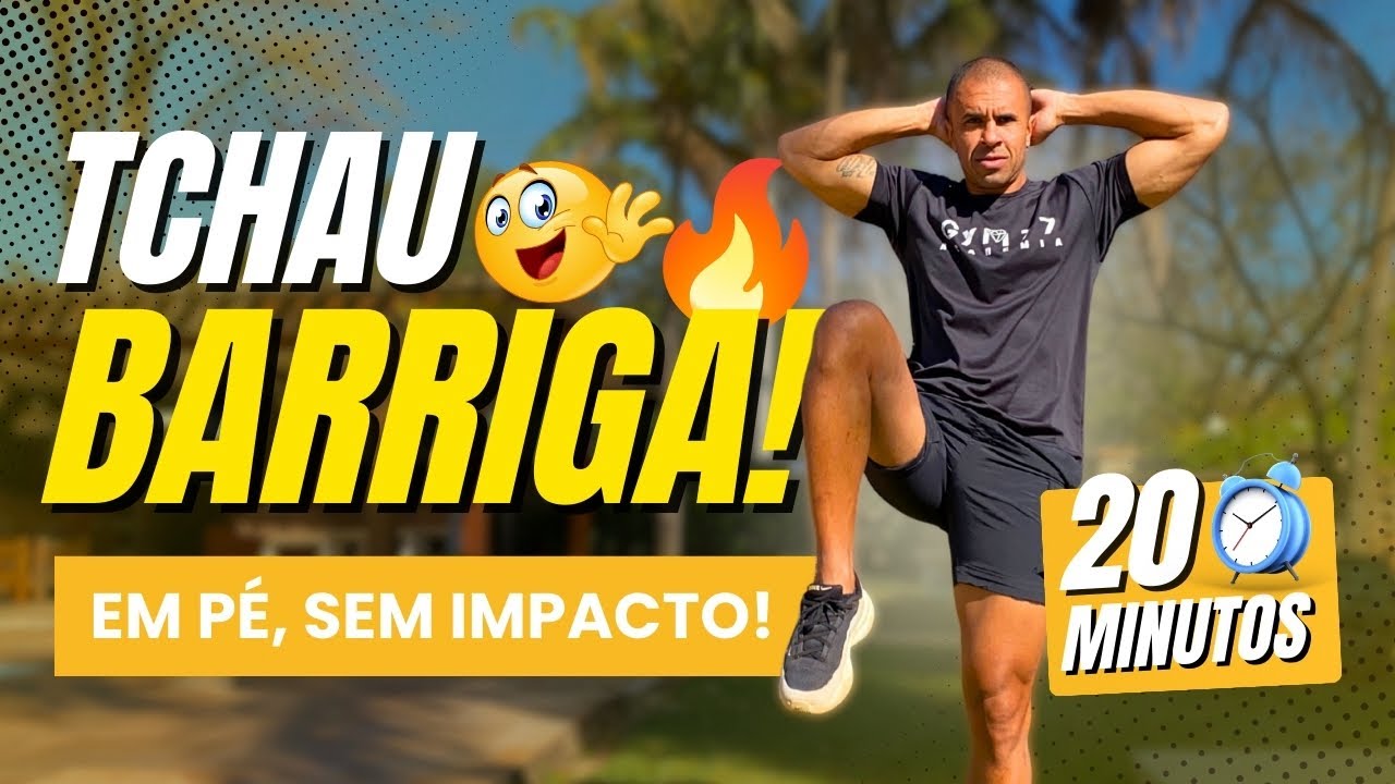 Treino em Pé Sem Impacto. Queime Muita Gordura e Perca Barriga Rápido! (Em casa)