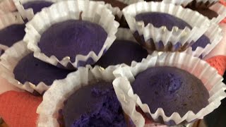 Banana Ube cupcakes using cake mix