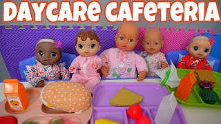 Baby Doll Daycare Lunch Routine baby doll Cafeteria with healthy Lunch