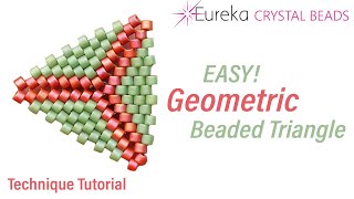 Learn how to make a flat beaded triangle with Delicas using Herringbone and Peyote stitch techniques