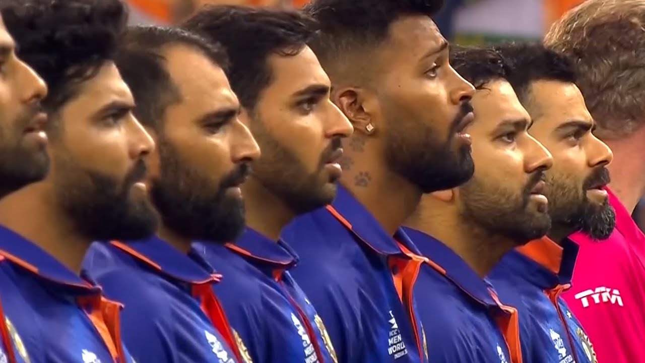 Goosebumps Indian Cricket Team Singing National Anthem in Dubai  IND vs PAK  T20 World Cup 2021 