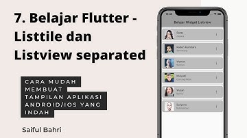 Flutter Tutorial Listtile & Listview separated Widget Android | iOS #7
