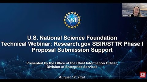 NSF SBIR/STTR Phase I Proposal Submission Technical Webinar