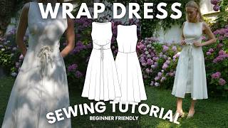 How to Sew a Wrap Dress WITHOUT Zippers! Hanni Dress Step-by-Step Sewing Tutorial for Beginners