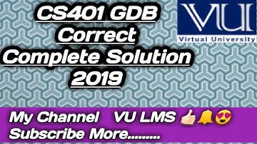 CS401 GDB CORRECT COMPLETE SOLUTION 2019