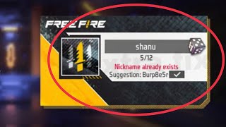 Fix Nickname alreday exists Problem Solve in Free Fire Max