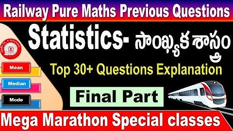Statistics Final class Railway Old Pure mathematic questions With Trick  Explanation by SRINIVASMech