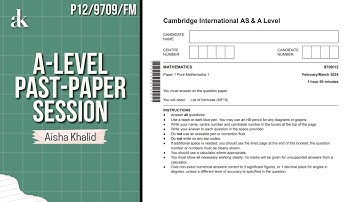 A-Levels Past Papers-P1-V2-Part-1 ❘ 9709/Feb-Mar/P12/2024 ❘  ❘ Math Madness By Aisha Khalid