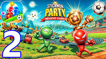 Stickman Party - Gameplay Walkthrough Part 2 - 1 2 3 4 Players Free New MiniGames (iOS, Android)
