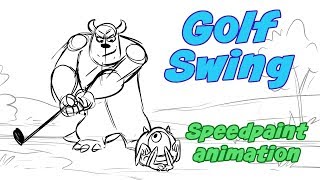 Golf swing - animation speedpaint