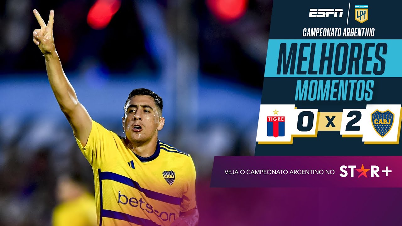 Merentiel brilha com gol e assistência, e Boca Juniors bate o Tigre no Campeonato Argentino