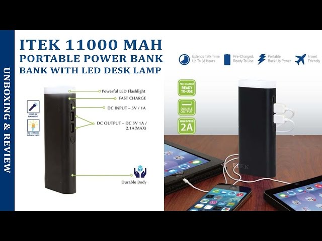 Itek 10,000mAh Power Bank Charging Portable Battery Backup