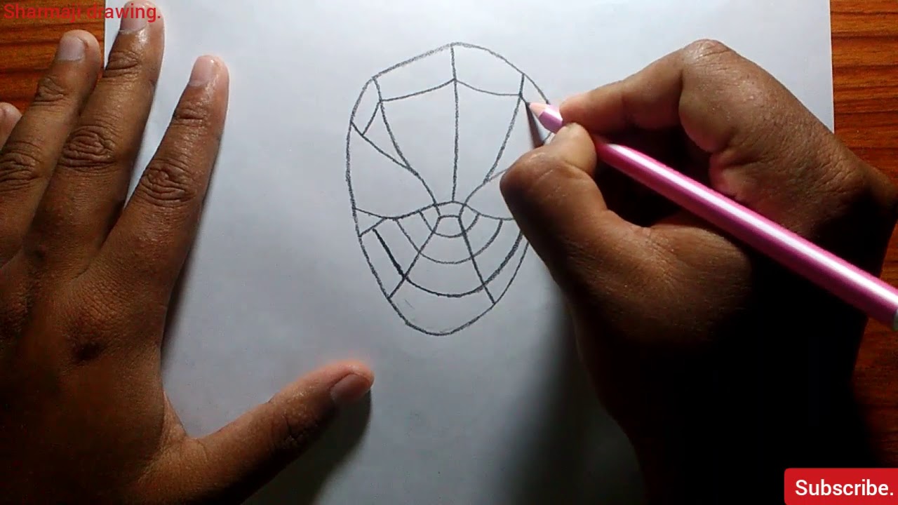 How to draw a spider man face. - YouTube