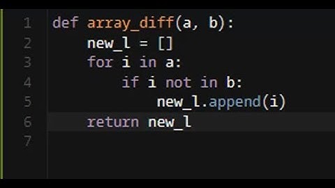 Python - Array.diff | Codewars  6KYU