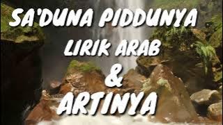 sholawat sa'duna piddunya lirik arab dan artinya