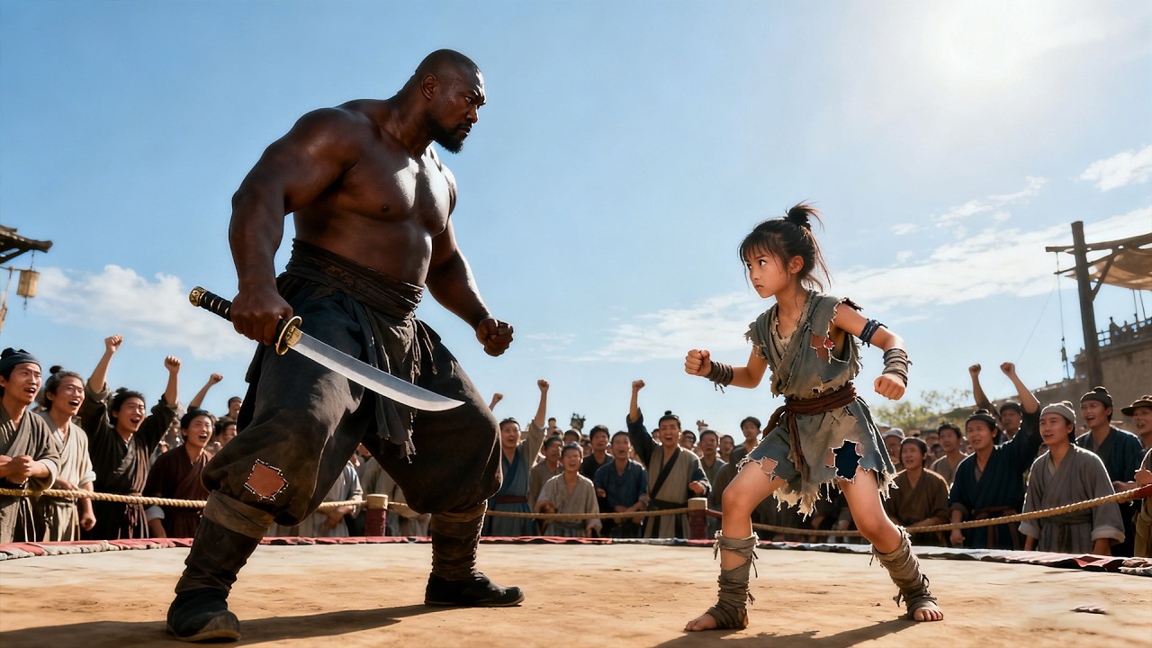 200斤壯士擂臺比武，眾人紛紛退卻，怎料功夫少女上場一招制服他！#kungfu  #武俠電影