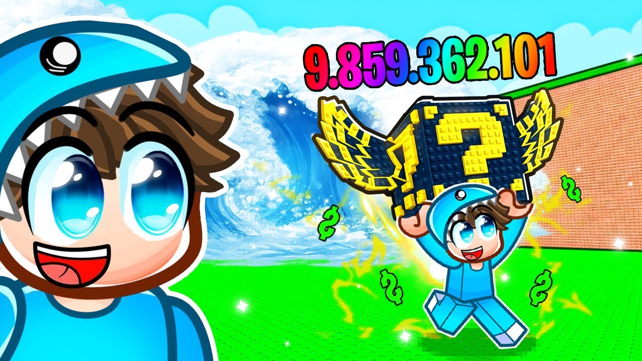 Sådan GENNEMFØREDE jeg Escape Tsunami For Lucky Blocks på 5 MIN!