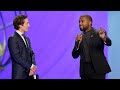 Kanye West speaks at pastor Joel Osteen