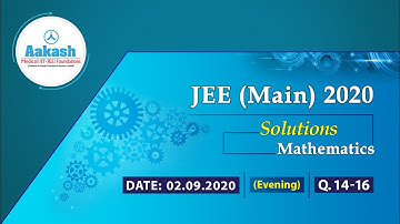 Jee Main Solutions 03 09 2020 Maths Evening Q014 to 16